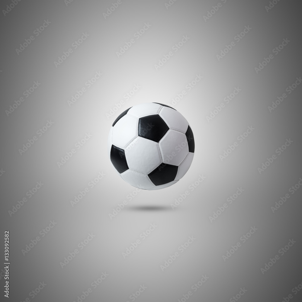 soccer ball isolated on gray background