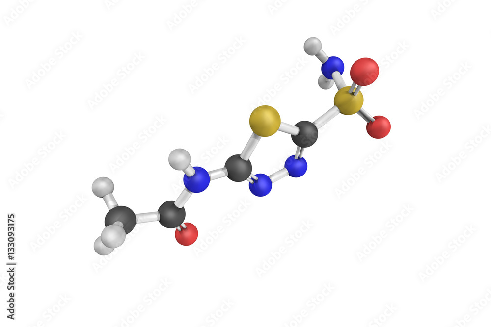 3d structure of Acetazolamide, a medication used to treat glauco 3d structure of Acetazolamide, a medication used to treat glauco
