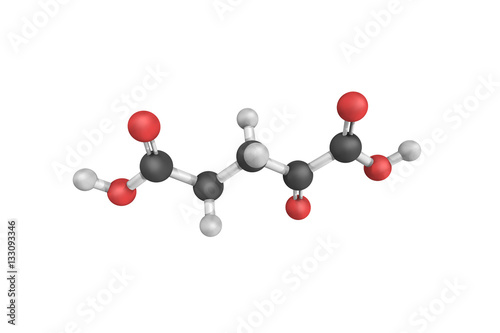 3d structure of Alpha-Ketoglutaric acid, one of two ketone deriv photo