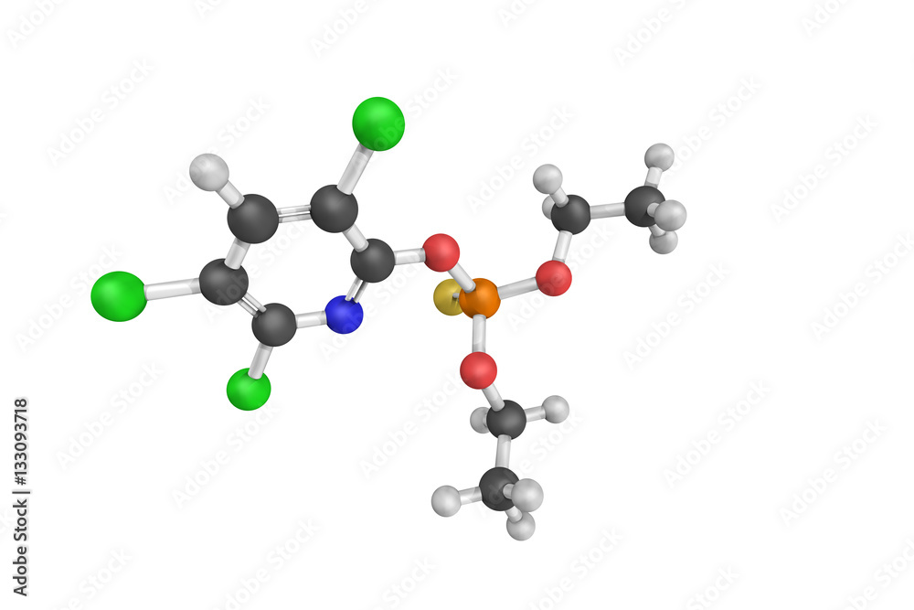 3d structure of Chlorpyrifos, a crystalline organophosphate inse