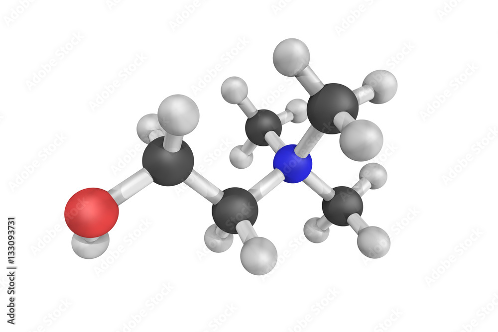 3d structure of Choline chloride, an organic compound and a quat 3d structure of Choline chloride, an organic compound and a quat