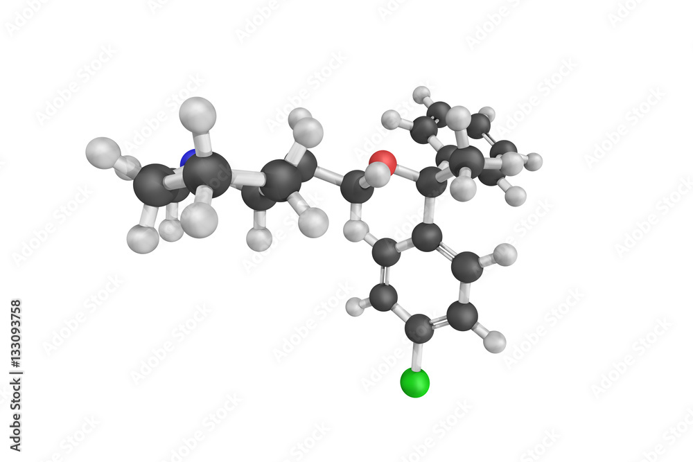 3d structure of Clemastine, also known as meclastin, an antihist 3d structure of Clemastine, also known as meclastin, an antihist