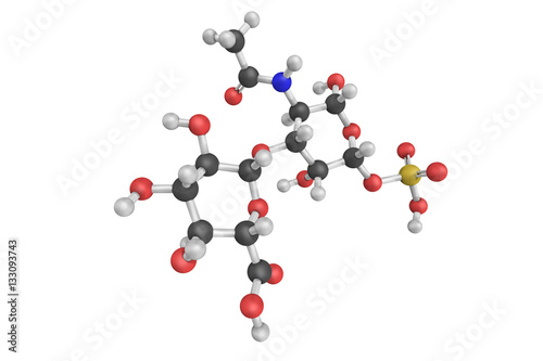 Fototapeta Naklejka Na Ścianę i Meble -  3d structure of Chondroitin sulfate, a sulfated glycosaminoglyca