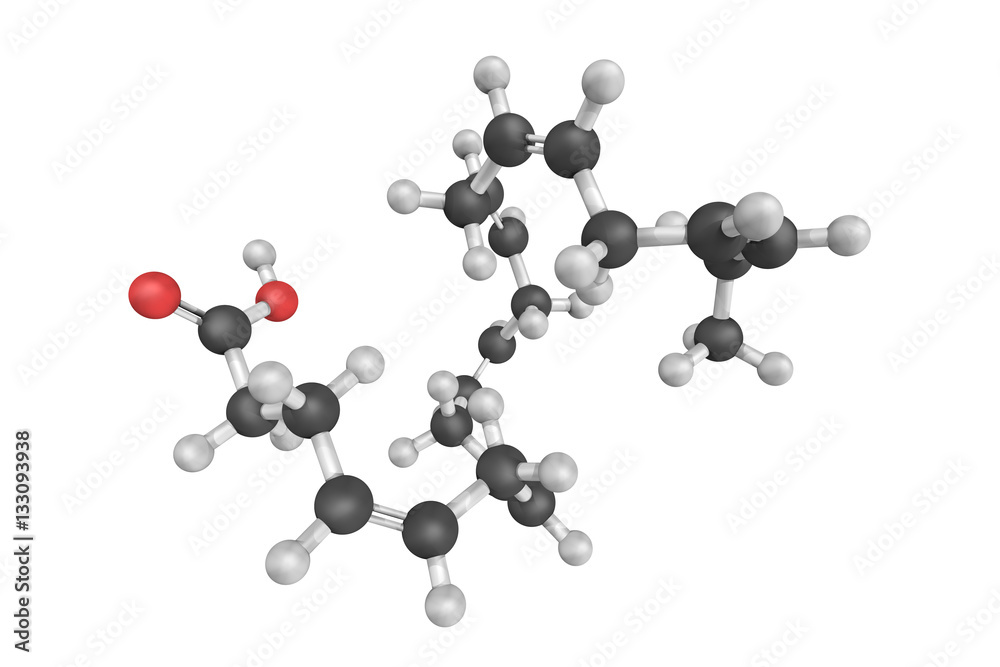3d structure of Docosahexaenoic acid (DHA), an omega-3 fatty aci 3d structure of Docosahexaenoic acid (DHA), an omega-3 fatty aci