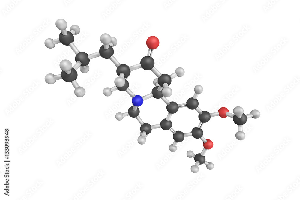 3d structure of Dutetrabenazine, deuterated Tetrabenazine which