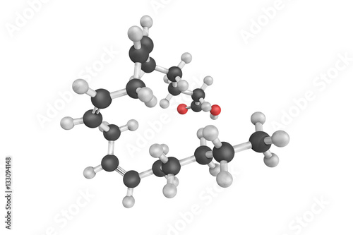 фотографія 3d structure of Gamma-linolenic acid or GLA (γ-Linolenic acid),