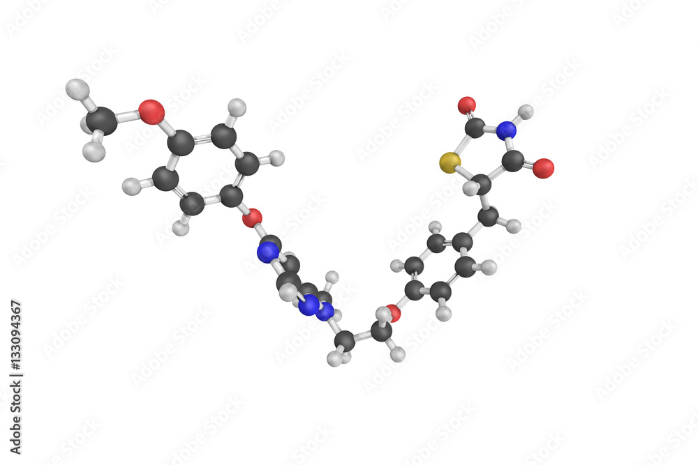 3d structure of Lobeglitazone, an antidiabetic drug in the thiaz