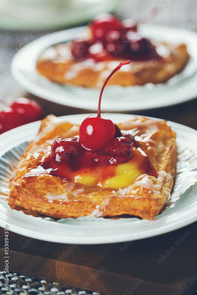 cherry tart on plate for snack cherry tart on plate for snack