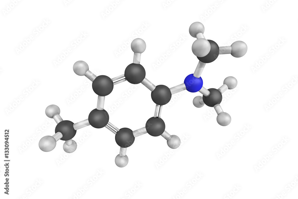 3d structure of N,n-dimethyl-p-toluidine, a clear colorless liqu 3d structure of N,n-dimethyl-p-toluidine, a clear colorless liqu