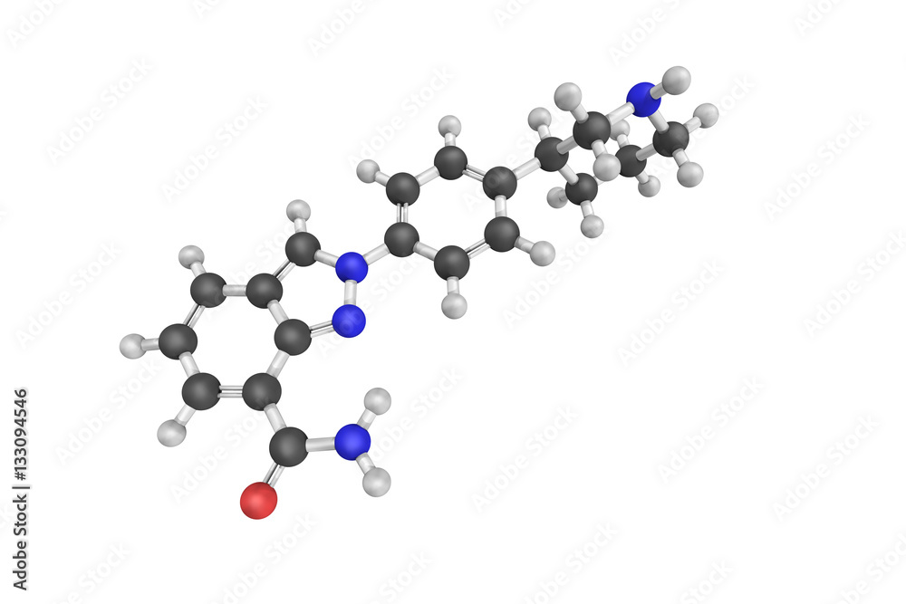 3d structure of Niraparib (originally MK-4827) is an orally acti