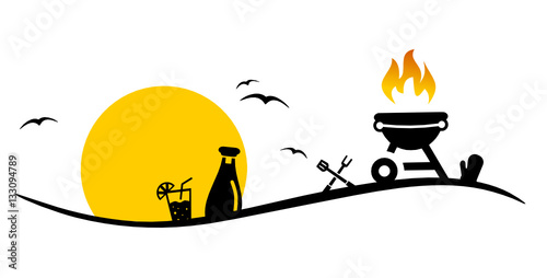 Silhouette Holzkohlegrill