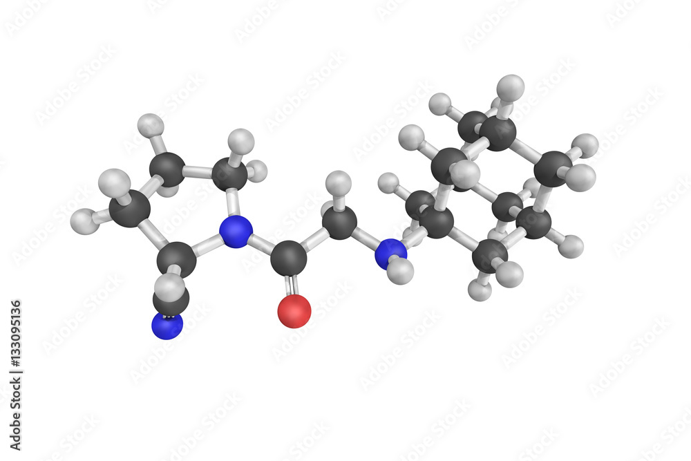 3d structure of Vildagliptin, an oral anti-hyperglycemic agent ( 3d structure of Vildagliptin, an oral anti-hyperglycemic agent (