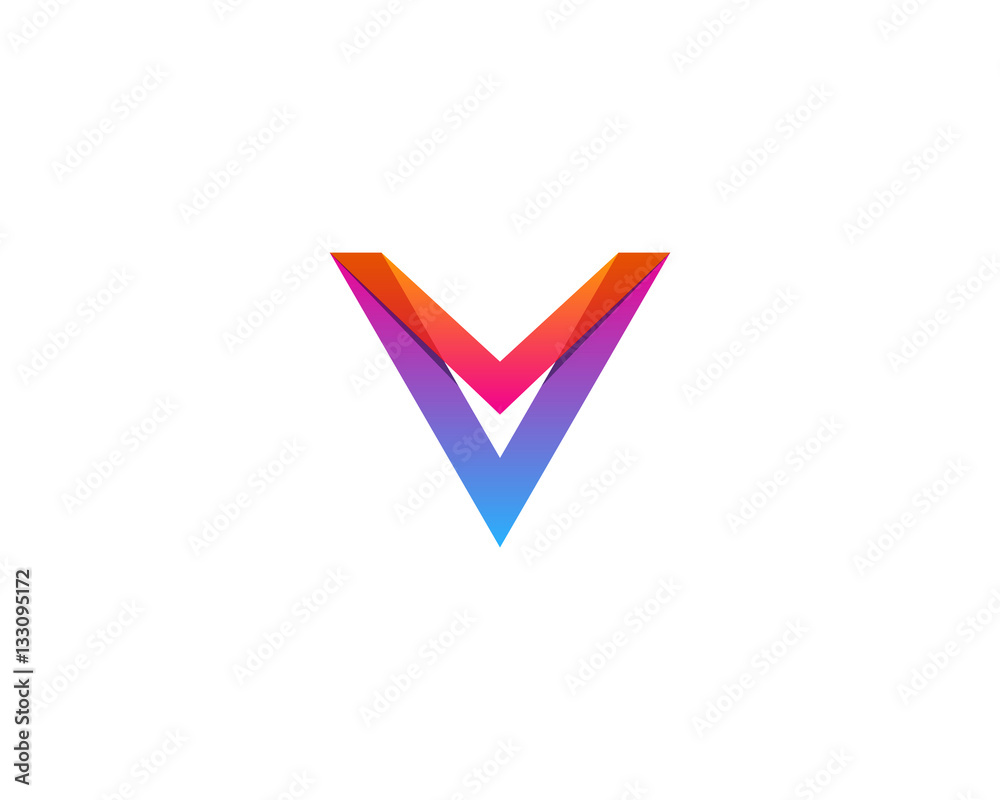 Initial Letter V Modern Shape Logo Design Element Stock Vector | Adobe