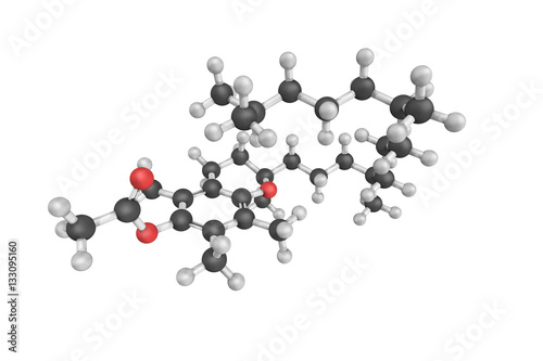 Fotografie 3d structure of Tocopheryl acetate, also known as vitamin E acet
