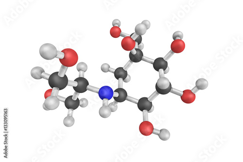 3d structure of Voglibose, an alpha-glucosidase inhibitor used f