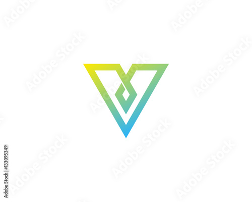 Initial Letter V Endless Line Logo Design Element