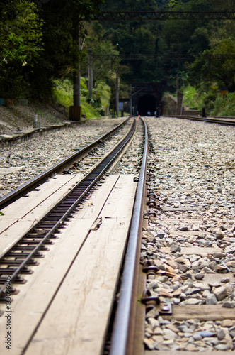 Railroad track of Shengxing Railway Station, Miaoli Taiwan.