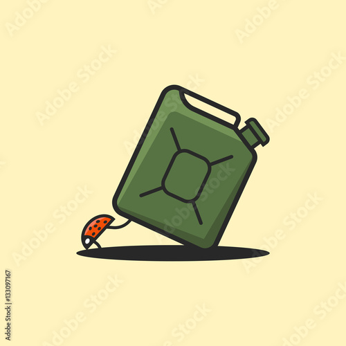 Logo canister with ladybug