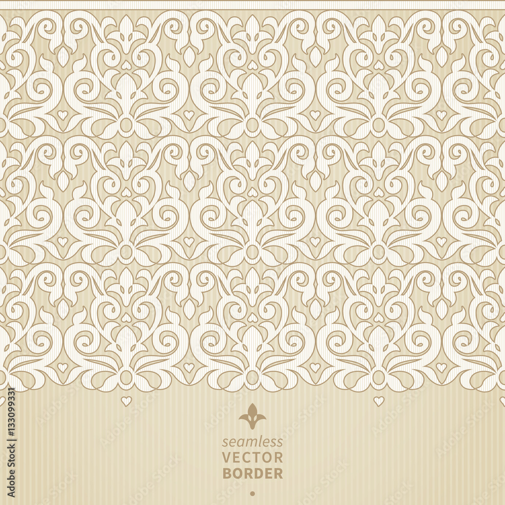 Vector seamless border in Victorian style.