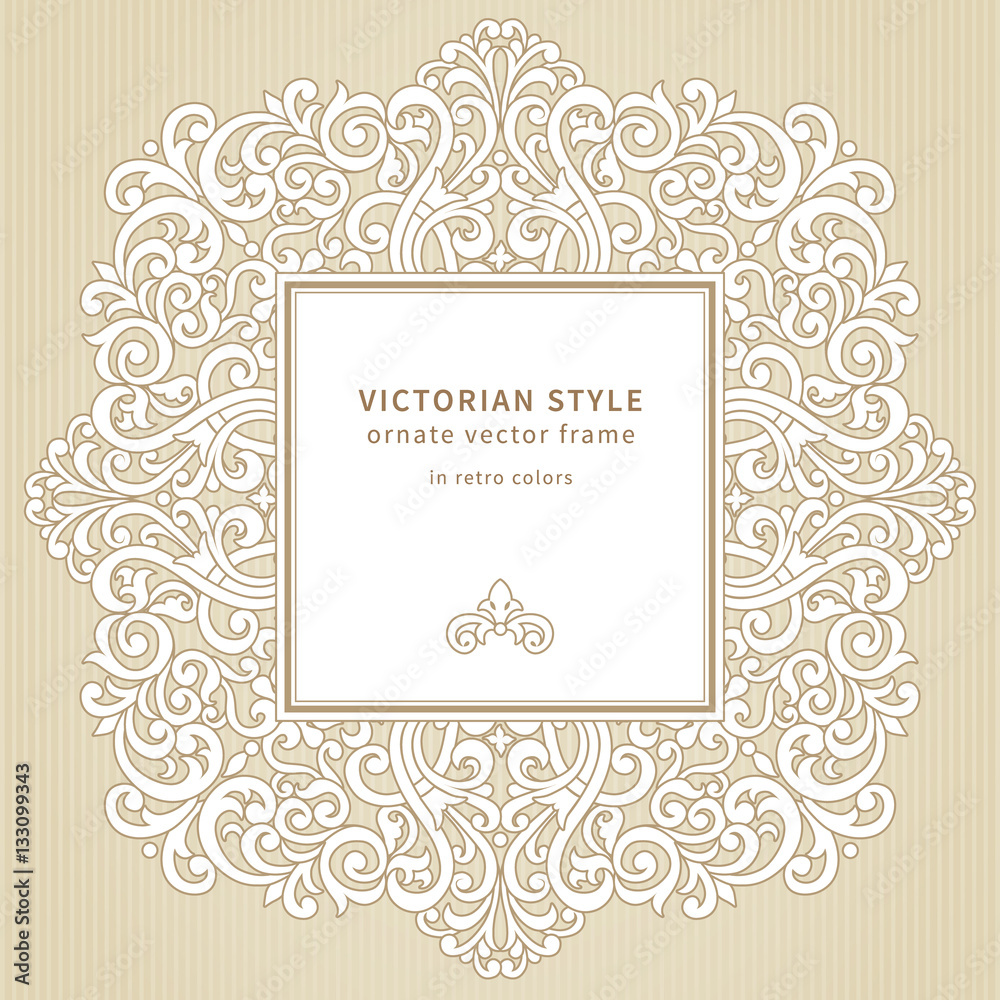 Vector lace frame in Victorian style.