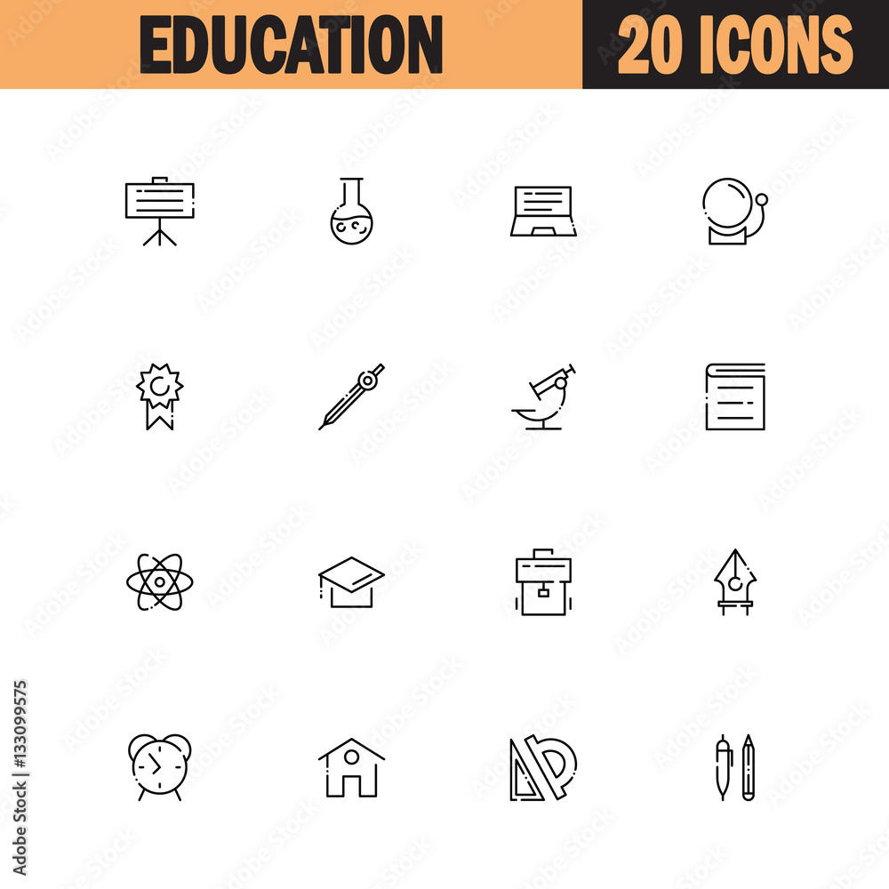 Fototapeta premium Education icon set