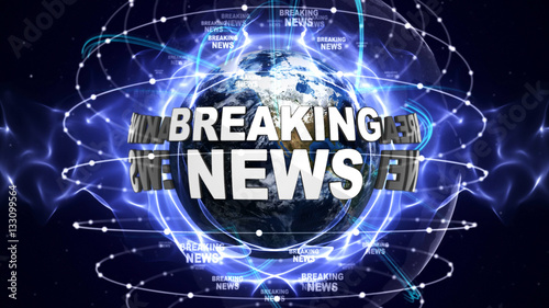 BREAKING NEWS Text and Earth, Background, Illustration 
