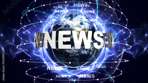 NEWS Text and Earth, Background, Illustration 