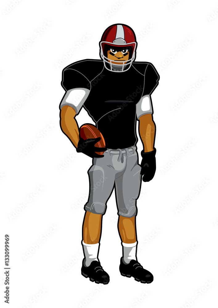 Vector illustration of Cartoon american football player Stock Vector |  Adobe Stock