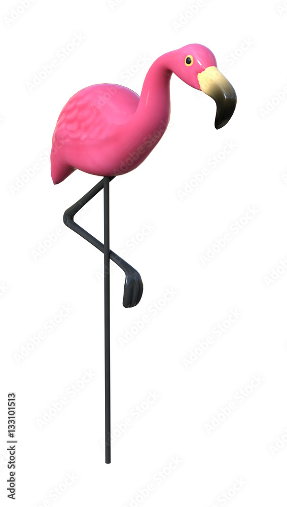 Obraz premium 3D Rendering Pink Flamingo on White