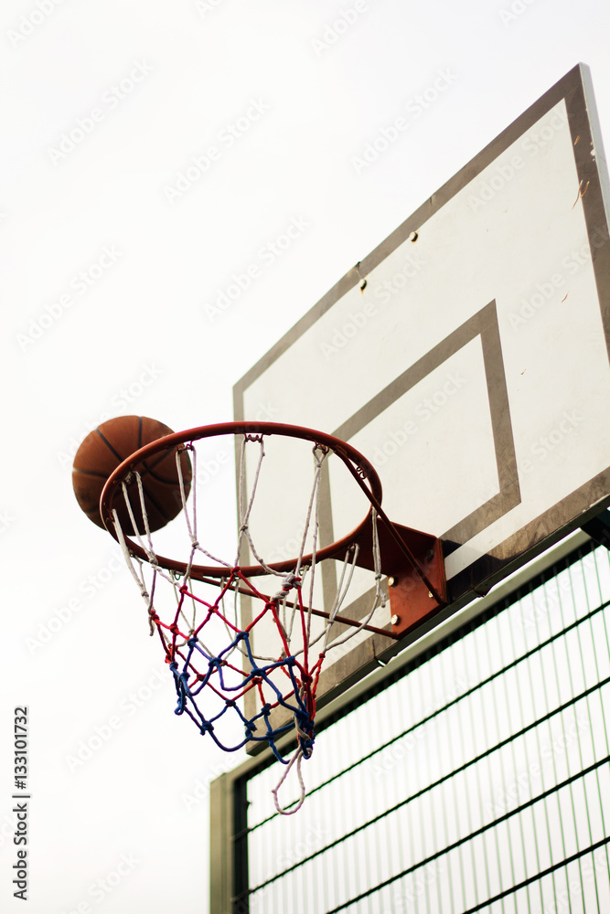 Basketball hoop in a school play area Basketball hoop in a school play area