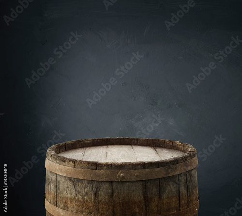 Wooden oak barrel isolated on white background © kishivan
