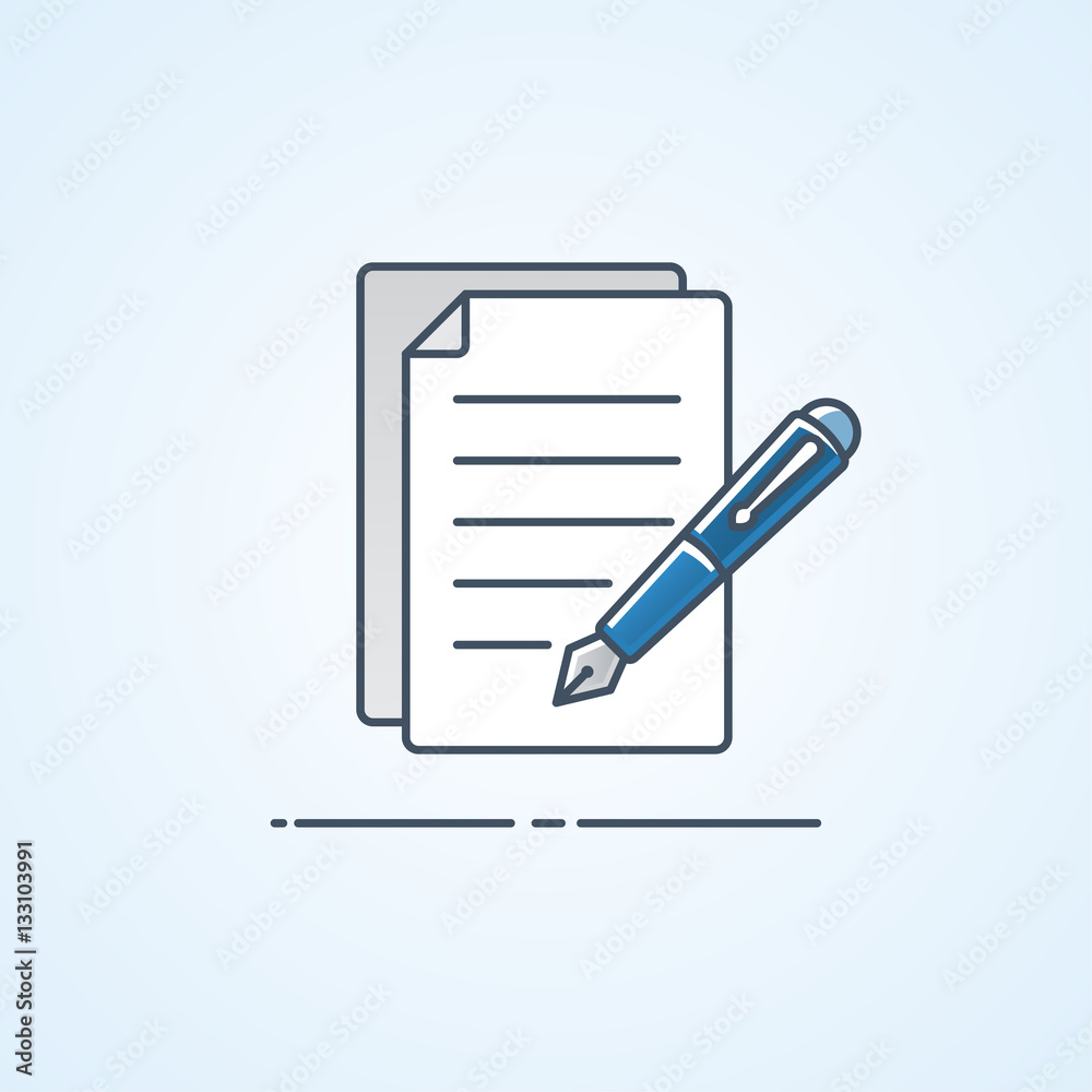 Paperwork with pen icon design, Business office symbol. Vector i Paperwork with pen icon design, Business office symbol. Vector i