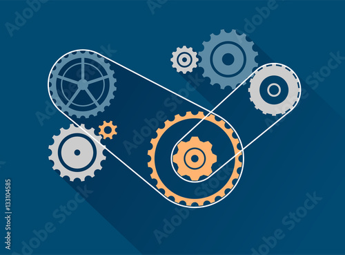 Vector set isolated on white. Cog, sprocket, wheel