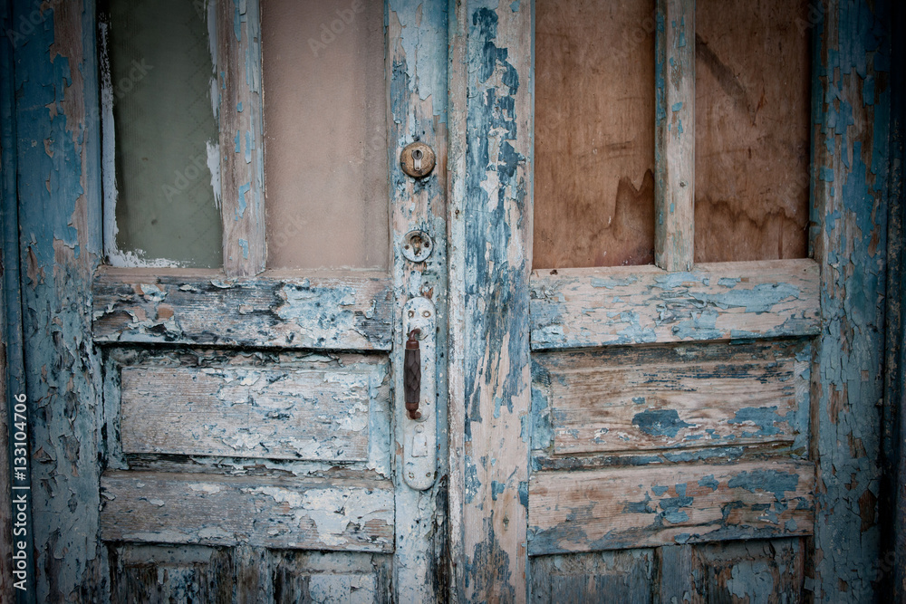 Window shutter of an old ruined wooden house Window shutter of an old ruined wooden house
