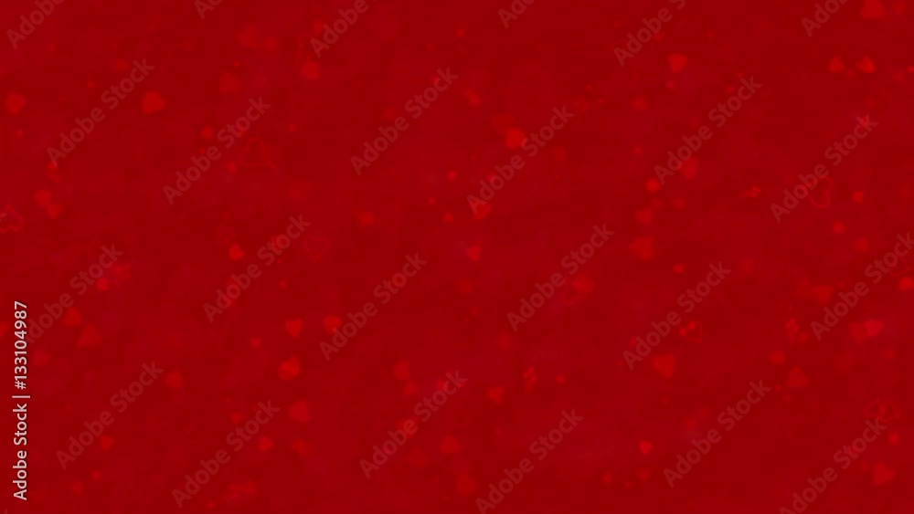 Love themed red animated background with moving hearts and roses for Valentine's Day

