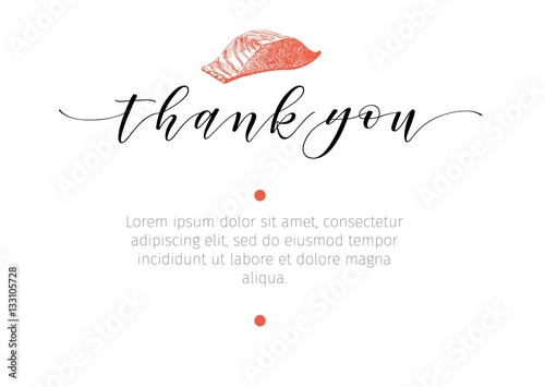 Vector set for seafood restaurant branding. Banner, thank you, business card. Hand drawn vintage elements.