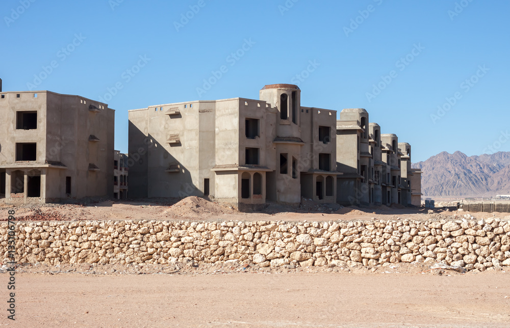 abandoned unfinished houses in Egyptian desert abandoned unfinished houses in Egyptian desert
