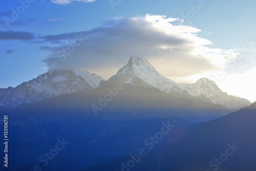 Machapuchare peak at Sunrise from Poonhill, Nepal