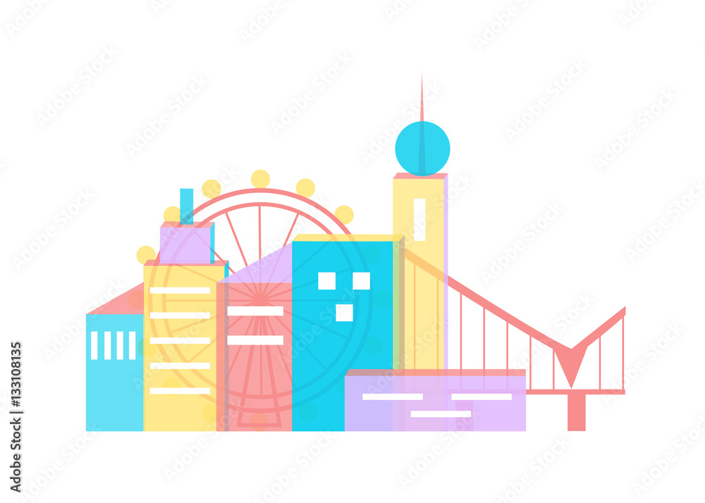 Obraz premium the city set colour