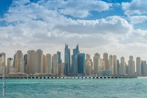 DUBAI - DECEMBER 2016: Marina buildings on a sunny day. Dubai at