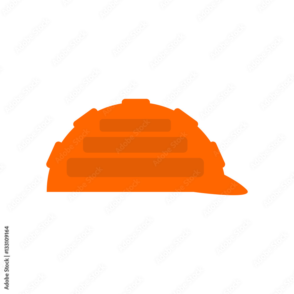 Construction orange helmet isolated. Industrial Accessory Builde Construction orange helmet isolated. Industrial Accessory Builde