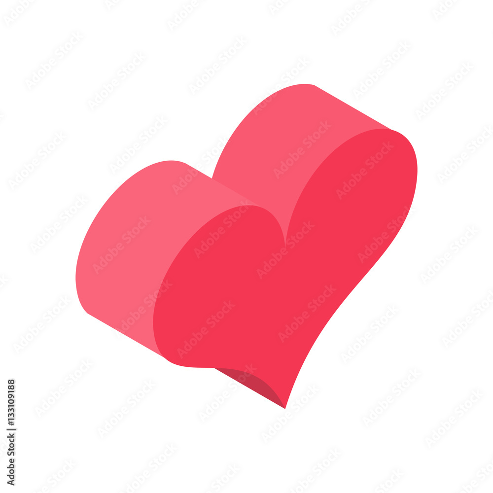 Heart Isometric isolated. Red symbol of love on white background Heart Isometric isolated. Red symbol of love on white background