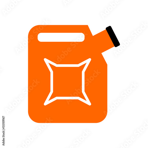 Canister isolated. jerrican of gasoline on white background. Con