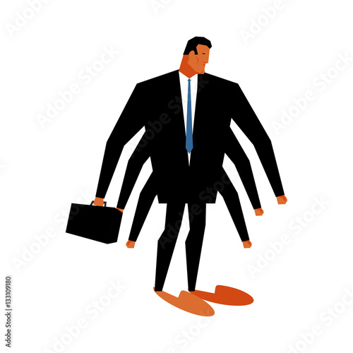 Office plankton isolated. Marine animals in business suit. Manag