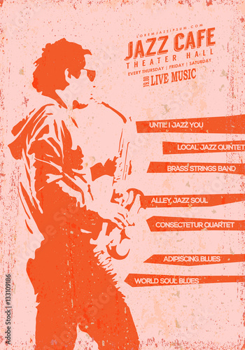 Photography Vector Vintage Jazz music poster template