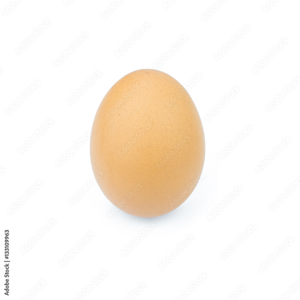 Single brown chicken egg isolated on white.. Single brown chicken egg isolated on white..