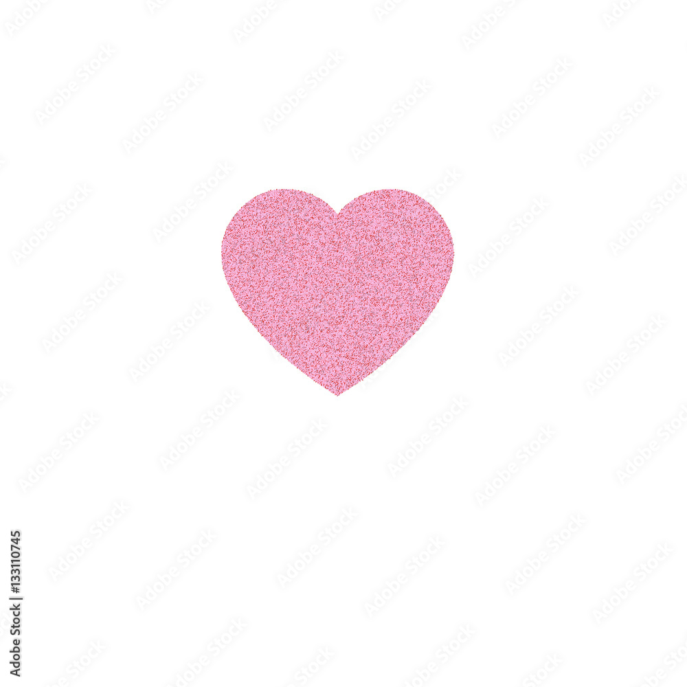 rose gold heart icon. glitter logo, love symbol on white background. use in decoration, design as the emblem. vector illustration.