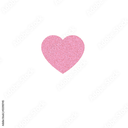 rose gold heart icon. glitter logo  love symbol on white background. use in decoration  design as the emblem. vector illustration.