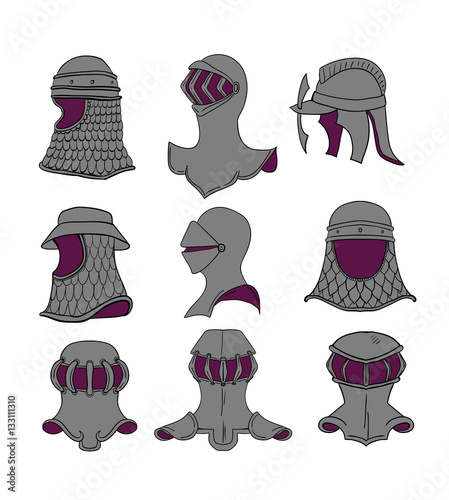 Vector Heraldic helmet Set