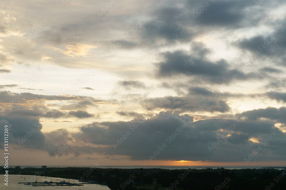 Fototapeta premium dark storm clouds in the evening sky